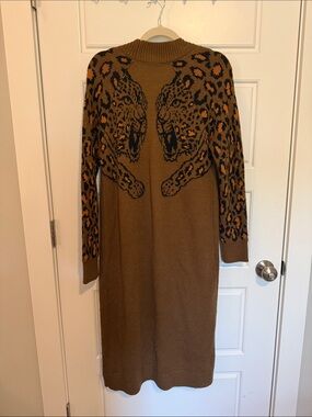 Show Me Your MuMu Leopard Long Knit sweater